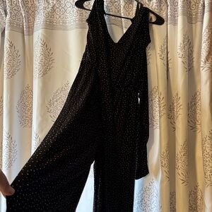 Maurices Black romper with White Dots